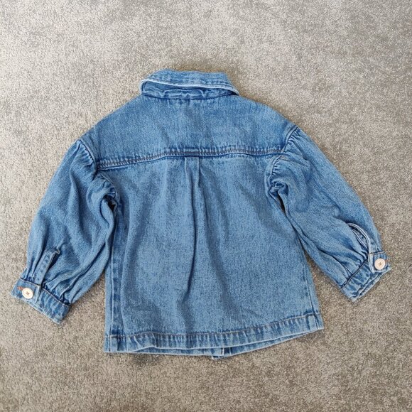RISE Little Earthling Girls Jean Jacket Size 3 - 4 Years Blue 100% Cotton Casual - Picture 5 of 7